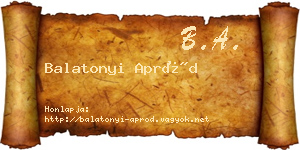 Balatonyi Apród névjegykártya